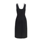 Versace Black Wool Oves Aries Cocktail Dress