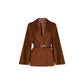 Max Mara Brown Virgin Wool Full-Length Jacket