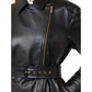 Max Mara Black Lambskin Leather Jacket
