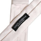 Dolce & Gabbana Men Off White Silk Satin Adjustable Tied Necktie Tie