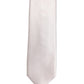Dolce & Gabbana Men Off White Silk Satin Adjustable Tied Necktie Tie