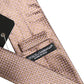 Dolce & Gabbana Men Brown Silk Micro Checked Adjustable Tied Necktie Tie