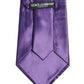 Dolce & Gabbana Men Purple Satin Silk Blend Adjustable Tied Necktie Tie