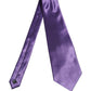 Dolce & Gabbana Men Purple Satin Silk Blend Adjustable Tied Necktie Tie