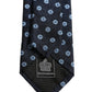 Dolce & Gabbana Men Blue Silk Geometric Adjustable Tied Necktie Tie