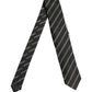 Dolce & Gabbana Men Black Silk Stripes Adjustable Tied Necktie Tie