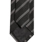 Dolce & Gabbana Men Black Silk Stripes Adjustable Tied Necktie Tie