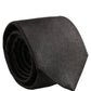Dolce & Gabbana Men Dark Gray Silk Classic Adjustable Tied Necktie Tie