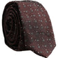 Dolce & Gabbana Men Burgundy Geometric Silk Adjustable Tied Necktie Tie