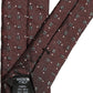Dolce & Gabbana Men Burgundy Geometric Silk Adjustable Tied Necktie Tie