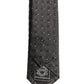 Dolce & Gabbana Men Dark Gray Geometric Silk Adjustable Tied Necktie Tie
