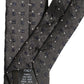 Dolce & Gabbana Men Dark Gray Geometric Silk Adjustable Tied Necktie Tie