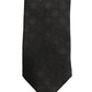 Dolce & Gabbana Black Polka Dot Jacquard Silk Adjustable Tied Necktie Tie