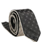 Dolce & Gabbana Black White Geometric Silk Adjustable Tied Necktie Tie