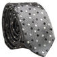 Dolce & Gabbana Men Gray Polka Dot Silk Adjustable Tied Necktie Tie