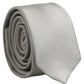 Dolce & Gabbana Men Light Gray Textured Silk Adjustable Tied Necktie Tie