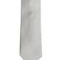 Dolce & Gabbana Men Light Gray Textured Silk Adjustable Tied Necktie Tie