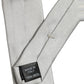 Dolce & Gabbana Men Light Gray Textured Silk Adjustable Tied Necktie Tie