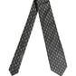 Dolce & Gabbana Men Black Seahorse Silk Adjustable Tied Necktie Tie