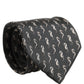 Dolce & Gabbana Men Black Seahorse Silk Adjustable Tied Necktie Tie