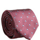 Dolce & Gabbana Men Maroon Silk Polka Dot Adjustable Tied Necktie Tie