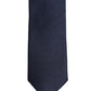 Dolce & Gabbana Men Dark Blue Textured Silk Adjustable Tied Necktie Tie