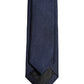 Dolce & Gabbana Men Dark Blue Textured Silk Adjustable Tied Necktie Tie
