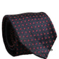 Dolce & Gabbana Men Dark Blue Geometric Silk Adjustable Tied Necktie Tie