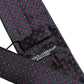 Dolce & Gabbana Men Dark Blue Geometric Silk Adjustable Tied Necktie Tie