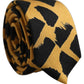 Dolce & Gabbana Yellow Black Abstract Silk Adjustable Tied Necktie Tie