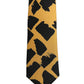 Dolce & Gabbana Yellow Black Abstract Silk Adjustable Tied Necktie Tie