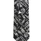 Dolce & Gabbana Black Musical Instrument Silk Adjustable Tied Necktie Tie