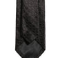Dolce & Gabbana Men Black Silk Geometric Adjustable Tied Necktie Tie