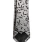 Dolce & Gabbana Men Gray Silk Leaf Pattern Adjustable Tied Necktie Tie