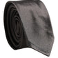 Dolce & Gabbana Black Woven 100% Silk Adjustable Necktie Accessory Tie