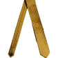 Dolce & Gabbana Men Mustard Silk Polka Dot Adjustable Tied Necktie Tie