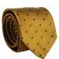 Dolce & Gabbana Men Mustard Silk Polka Dot Adjustable Tied Necktie Tie