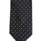Dolce & Gabbana Dark Blue Silk Polka Dot Adjustable Tied Men Necktie Tie