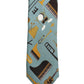Dolce & Gabbana Light Blue Instruments Adjustable Tied Men Necktie Tie