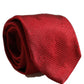 Dolce & Gabbana Red Silk Textured Pattern Adjustable Tied Men Necktie Tie