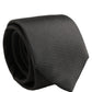 Dolce & Gabbana Black Silk Micro Polka Dot Adjustable Tied Necktie Tie