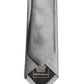 Dolce & Gabbana Gray Satin 100% Silk Adjustable Tied Men Necktie Tie