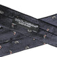 Dolce & Gabbana Dark Blue Silk Paisley Adjustable Tied Men Necktie Tie