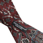 Dolce & Gabbana Bordeaux Printed 100% Silk Adjustable Men Necktie Tie