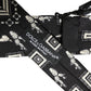 Dolce & Gabbana Black Patterned 100%Silk Adjustable Necktie Accessory Tie