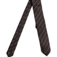 Dolce & Gabbana Burgundy Stripes Silk Adjustable Necktie Accessory Tie