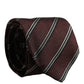 Dolce & Gabbana Burgundy Stripes Silk Adjustable Necktie Accessory Tie