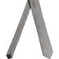 Dolce & Gabbana Black White Geometric Adjustable Necktie Accessory Tie