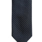 Dolce & Gabbana Men Dark Blue Geometric Silk Adjustable Tied Necktie Tie