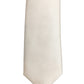 Dolce & Gabbana Cream Satin 100% Silk Adjustable Tied Men Necktie Tie